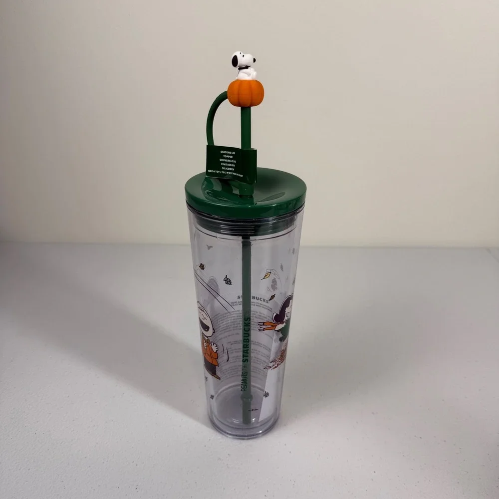 Starbucks x Peanuts Snoopy Pumpkin Cold Cup Tumbler Fall Charlie Brown 24oz NEW